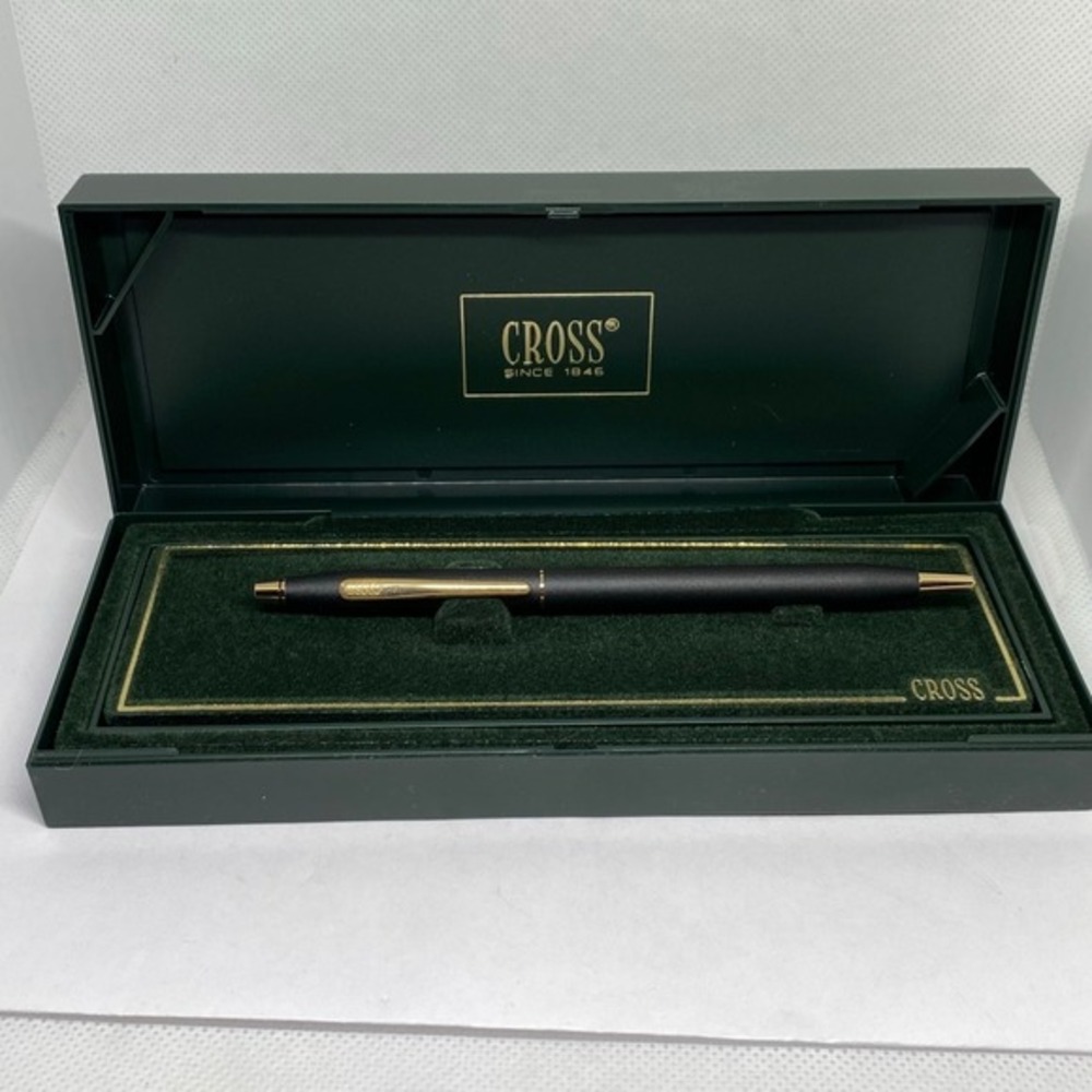 Vintage Cross 2502 CLB BP Black Pen‎ with Gold Trim